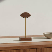 2 Pieces Walnut Earring Display Stand Elegant Design Fan Shape Earring Holder