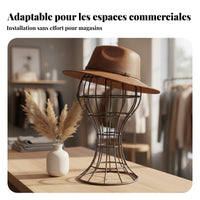 Metal Mannequin Head Stand Minimalist Design Hat Display Holder Stable Base