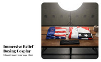 Skin-Friendly Hooded Boxer Robe with Shorts Breathable Hooded Boxing Robe and Shorts Set Soft American Flag Boxing Costume for Cosplayers, Party Goers, Cosplay Events, Themed Parties, Independence Day, Stage Performances