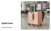 360-Degree Wheels Front-Opening Carry-on Combination Lock Trolley Case Lightweight Wheeled Luggage Airline Approved for Frequent Flyers, Vacationers, Business Professionals, Airport, Vacations, Short Getaway Getaways, Train Journeys
