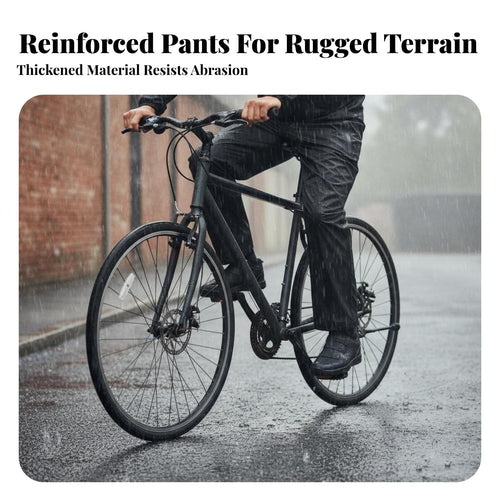 Double Layer Design Cycling Rain Trousers Windproof Breathable Waterproof Pants Wear-Resistant for Cyclists, Rainy Weather, Camping, Fishing