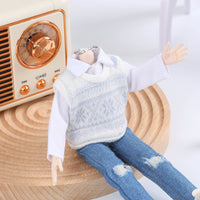 Miniature Sweater Vest Finely Crafted Knitted Doll Top for Hobbyists, Diorama Display