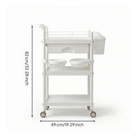 Salon Rolling Trolley Portable 3-Tier Utility Cart Space-Saving for Salons
