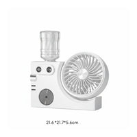 Mini Misting Fan Low Noise Type-C Desk Fan with Humidifier 3 Speed Settings