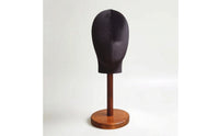 Mannequin Head with Wooden Base Countertop Head Mannequin Sturdy Hat Display Stand for Boutique Owners, Milliners