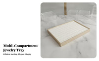 Jewelry Display Tray Gold-Tone Trim PU Leather Storage Tray PU Leather Jewelry Holder Elegant Design Long-Lasting Construction