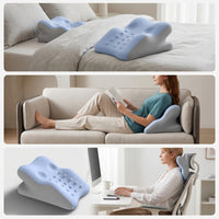 Prone Pillow Triangular Wedge Pillow with Contoured Surface Breathable Support Cushion for Stomach Sleepers, Readers, Bed, Bedroom