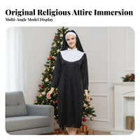 Nun ensemblefit Set Full-Length Robe Cosplay ensemblefit Lightweight for Stage Performances