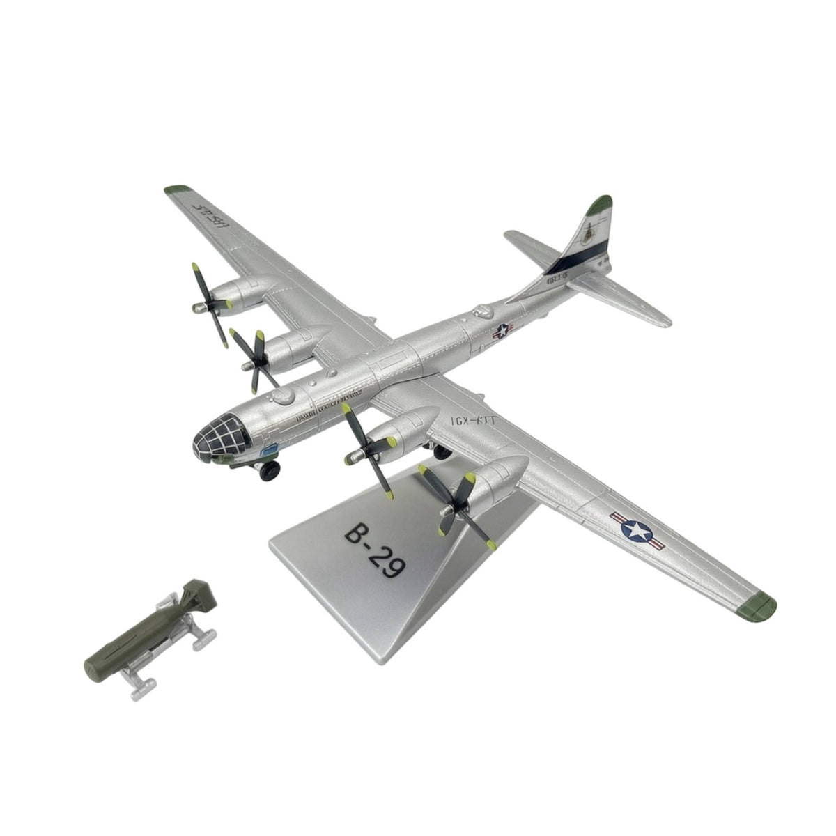 B-29 Model with Little Payload Alloy B-29 Model with Stand Pre-Assembled for Collectors