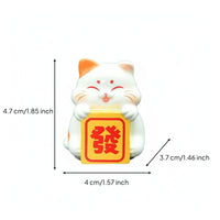 Cute Creature Design Fortunate Cat Figurine Compact Size Fortunate Cat Ornament Exquisite Craftsmanship for Business Owners, Drivers