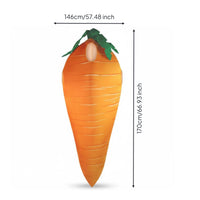 Carrot Cosplay Costume Horizontal Streaks Carrot-Shaped Costume Oval Opening Dress up Outfit for Role-Play