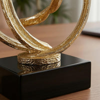 Decorative Tabletop Ornament Intertwined Frame Glitter Circle Sculpture