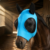 Horse Fly Mask Fine Mesh Horse Fly Face Cover Ear Area Openings for Outdoor