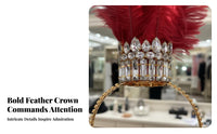 Crystal Feather Headdress Lively Feathers Gothic Performance Girl Headpiece Performance Girl Feather Headpiece Dramatic Effect