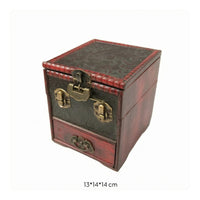 Vintage Wood Jewelry Box Embossed Floral Storage Item Multiple Drawers