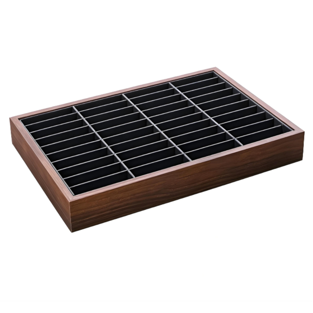 40-Slot Bracelet Tray Walnut Finish Bracelet Organizer Tray Organized Storage