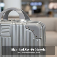 Lightweight Mini Suitcase Makeup Case Multifunctional Hard Shell Cosmetic Case Wavy Design for Women, Girls, Vacation, Home Storage, Bedroom