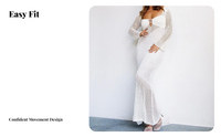 Crochet Handmade Dress, Hollow Knit, Backless, Slit, Home