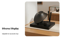 Jewelry Display Set Protects from Scratches PU Leather Jewelry Stand Band and Earring Holder Set Sturdy Construction
