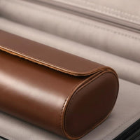 PU Leather Watch Box Dustproof 3 Compartment Watch Organizer Individual Compartments Soft Interior Lining for Business Trips
