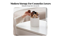 Lidded Rotating Brush Cylinder 360-Degree Rotation for Vanity, Dressing Table