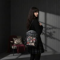Ita Backpack with Transparent Panel Clear Window Gothic Backpack Wing-Shaped-Wing Bag Skull for Cosplayers, Teens, Cosplay, Everyday Wear