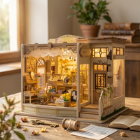 Miniature Jewelry Shop Detailed Miniature House with Light Decorative Toy for Desk