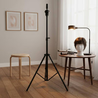 Hairdressing Practice Head Stand Construction Adjustable Hairpiece Head Tripod Foldable Design Cosmetology Mannequin Stand Beauty School