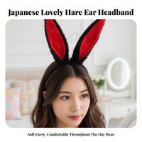 Soft Hare Ears Headband Japanese Design Soft Hare Ear Headband Furry Hare Ear Hairband Cute Design for Parties