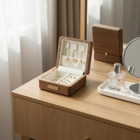 Walnut Jewelry Box Giftable Wood Jewelry Box Scratch-Resistant