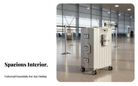 Large Capacity Hardside Trolley Airport Security Combination Lock Hardshell Rolling Trunk Telescoping Handle Suitcase Scratch Resistant for Travelers, Vacationers, Business Professionals, Vacation, Airport, Short Break Getaway