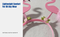 Flamingo Palm Tree Headband, Hawaiian Exotic Beach, Floral Party Hairband, Random Design