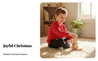 Boys Girls Cartoon Pullover Set, Autumn Long Sleeve, Reindeer Santa Theme, Holiday Style