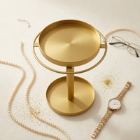 Glasses Display Stand with Tray Metal Glasses Organizer Eyeglass Stand Gold-Colored Sunglass Holder Decorative for Vanity