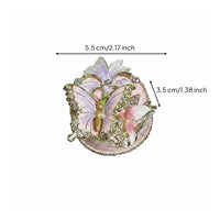Butterfly Flower Jewelry Box Golden-Hued Trim Enamel Jewelry Box Textured Finish