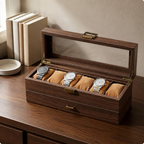 Watch and Jewelry Box Pull-out Drawer Double-Layer Watch Box Dust Protection