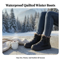 Waterproof Short Platform Snow Boots Stylish Design Platform Snow Boots Side Zipper for Young Adults, Snowy Weather, Outdoor, Casual Outings