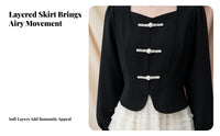 2 Pieces Jumper Dress with Inner Blouse inclusive Size accommodating women's Apparel