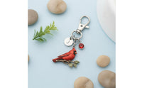 Red Bird Figure Keychain Sentimental Gift Birthstone Keychain Personal Accessory for Women, Loved Ones
