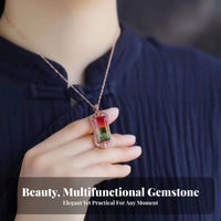 Watermelon Tourmaline Neckpiece Elegant Design Watermelon Tourmaline Necklace