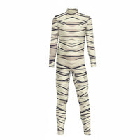 Bandage Print Mummy Costume Easy to Wear Mummy Jumpsuit for Dress-up Party