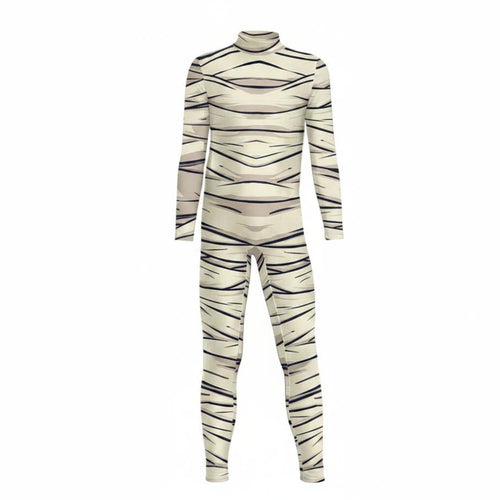 Bandage Print Mummy Costume Easy to Wear Mummy Jumpsuit for Dress-up Party