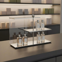 Staggered Shelf Rack Stainless Steel Desktop Storage Rack Acrylic for Countertop