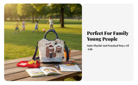 Cartoon teddy animal Print Handbag multipurpose Small Tote Lightweight for everyday Use, Women