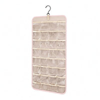 Hanging Jewelry Organizer Grid Pockets Clear Pocket Jewelry Organizer Portable
