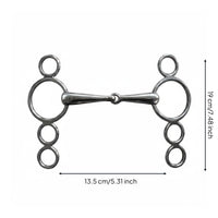 4-Loop Horse Rust Resistant Mouthpiece Solid Jointed Mouth for Riding