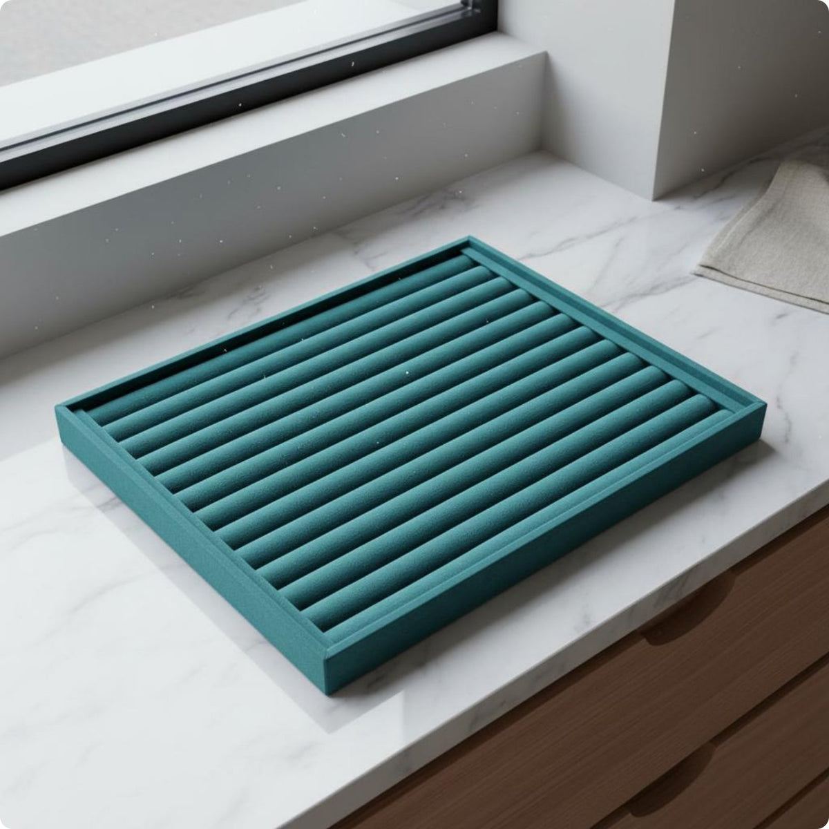 Rings Earrings Display Tray Grooved Design Jewelry Organizer Tray Space Saving for Showcase, Shop Counter