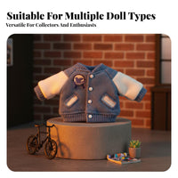 OB11 Doll Outfit Gift OB11 Doll Athletic Jacket Snap Button Closure Miniature Baseball Jacket for Display