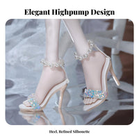 1/4 Scale Doll Shoes Anti-Yellowing Resin 1/4 Scale Doll heel Elegant Design BJD High Heel Sandals