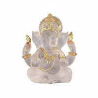 Resin Elephant God Figurine Retro Design Indian God Sculpture Artisan-Made Look